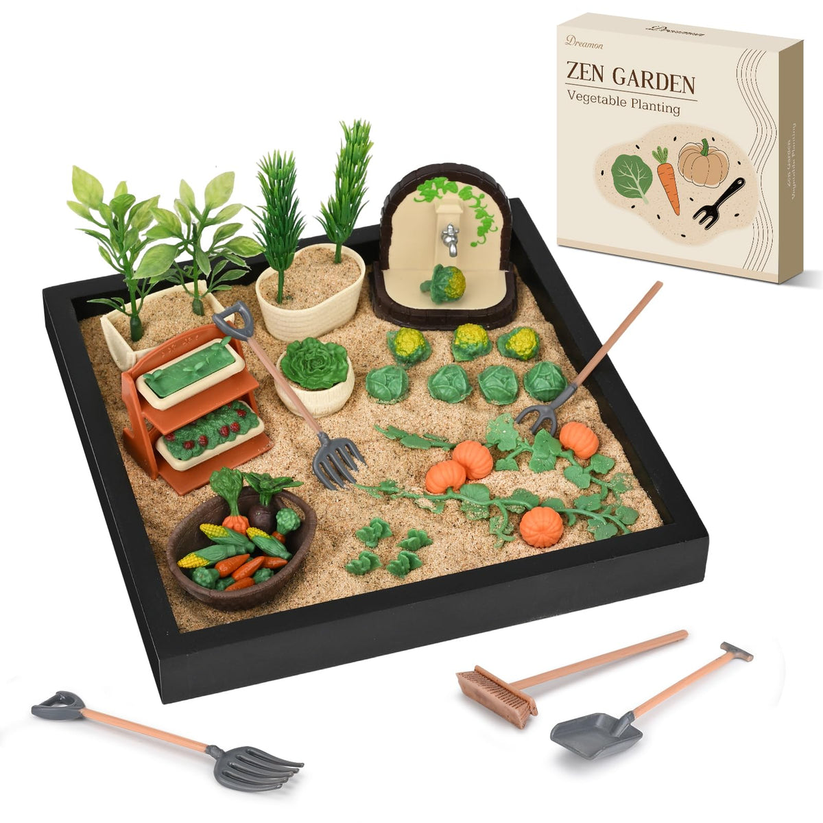 Dreamon Zen Sand Garden desk-setup shows a compact workspace oasis for focus