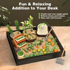 Dreamon Zen Sand Garden tools laid out for tactile desk play