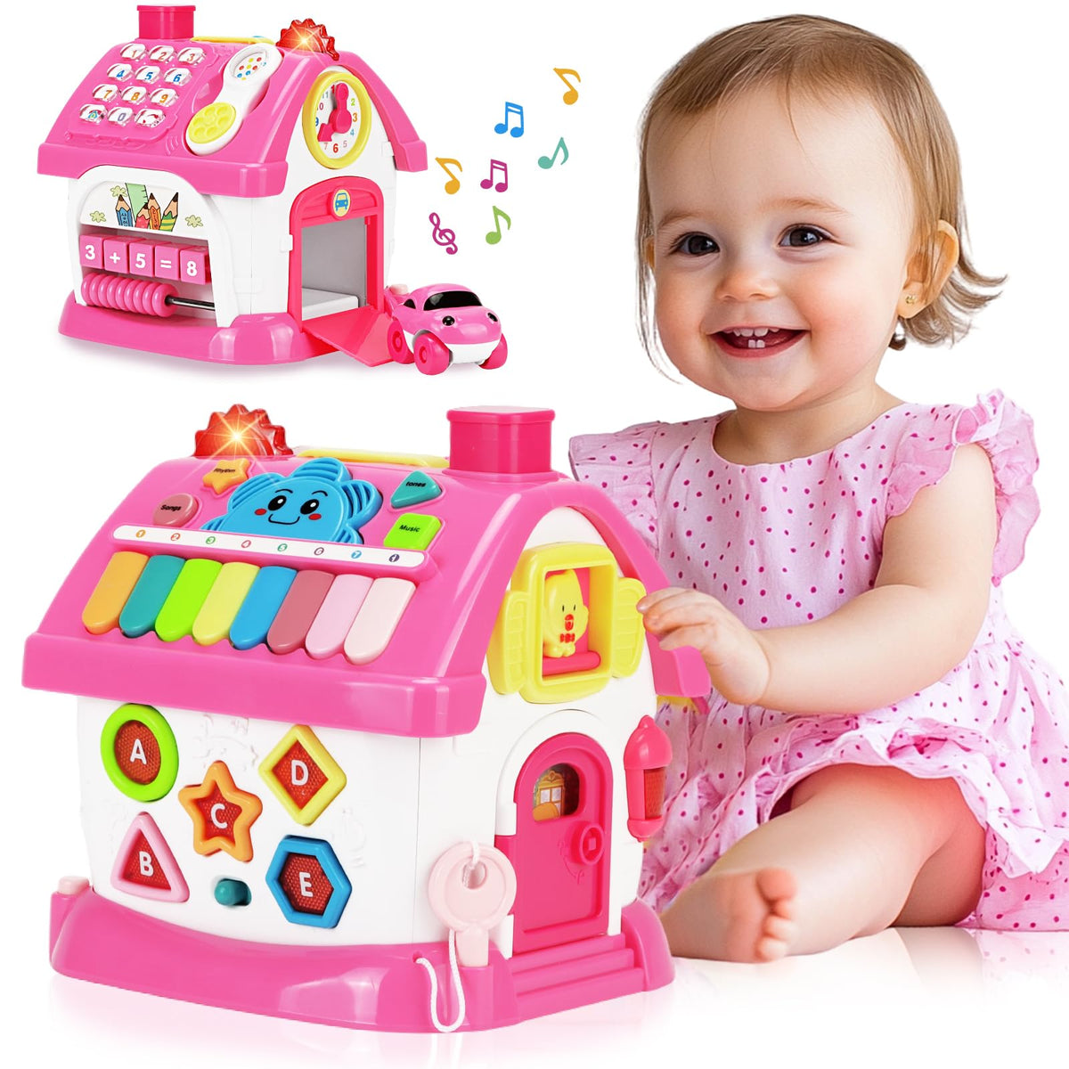 Dreampark 8-in-1 house toy front view for interactive learning and play.