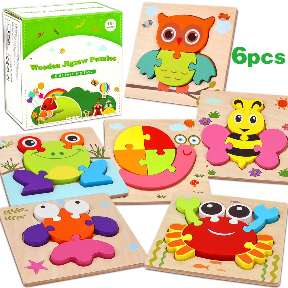 Dreampark wooden frog puzzle for toddlers enhancing fine motor skills
