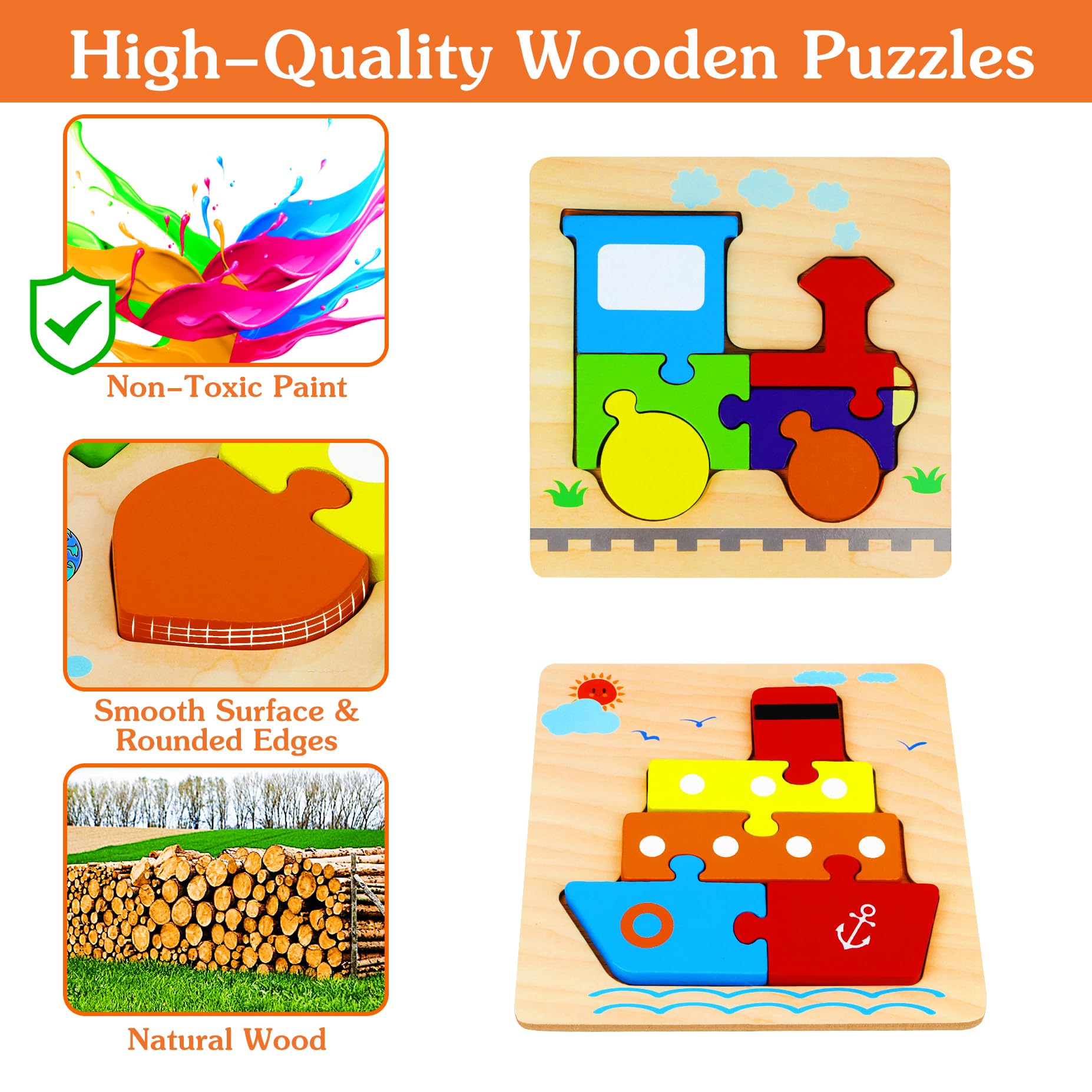 Dreampark wooden vehicle puzzle steamship encourages open ended storytelling and focus