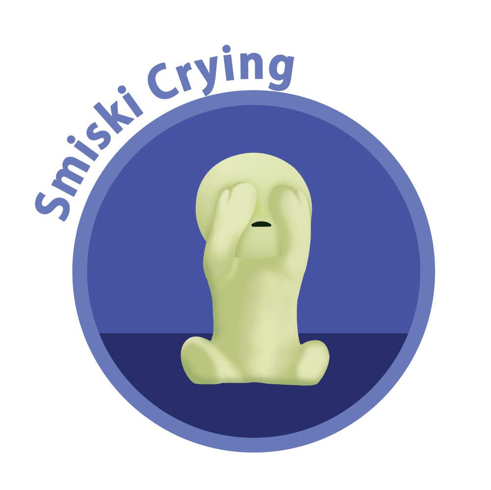 Dreams Smiski nighttime companion sits on a shelf for cozy ambience