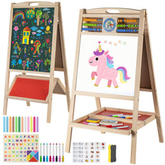 Dreamtailor kids easel with abacus beads for early counting fun.