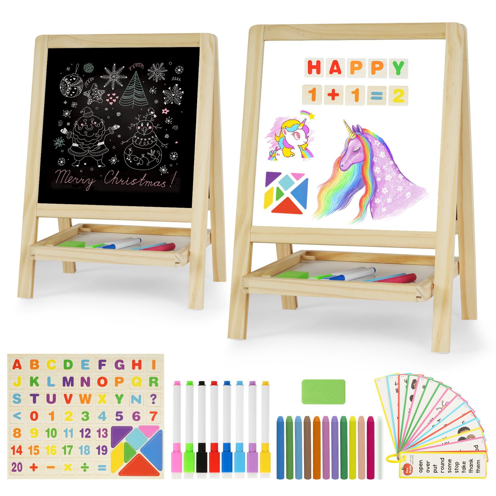 Dreamtailor kids easel with chalkboard surface for early writing and creativity