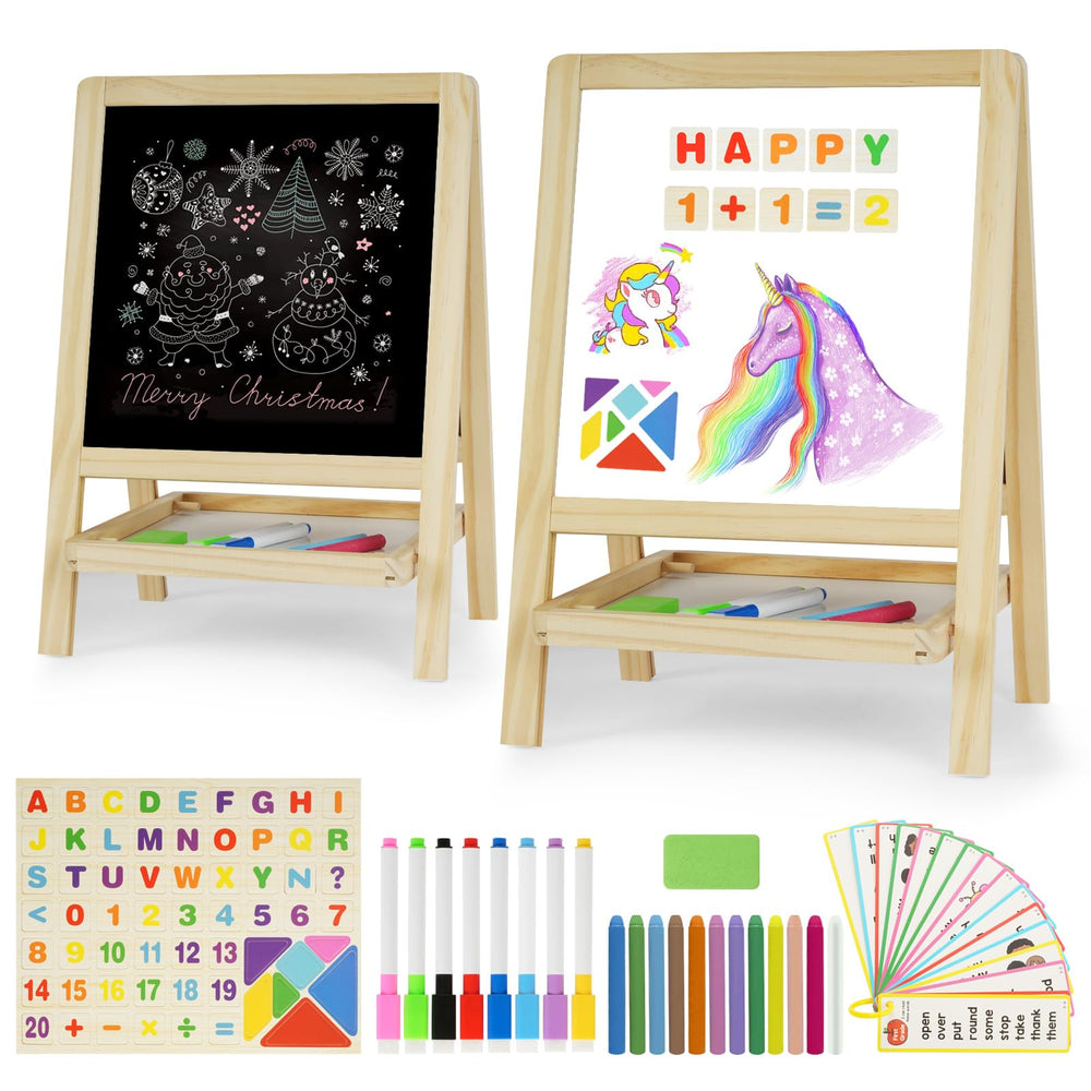 Dreamtailor kids easel with chalkboard surface for early writing and creativity