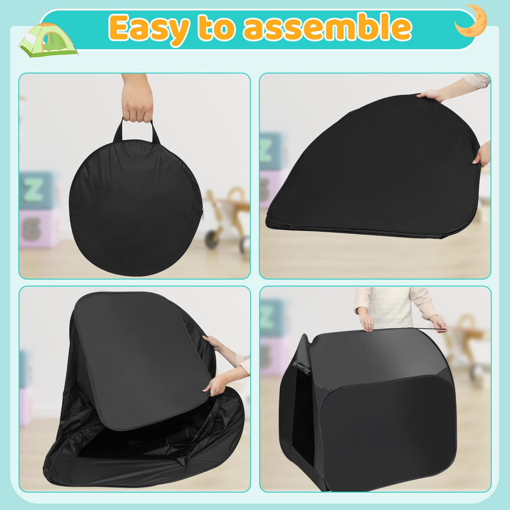 Dreamtrue sensory tent blackout fabric provides a soothing dark environment.