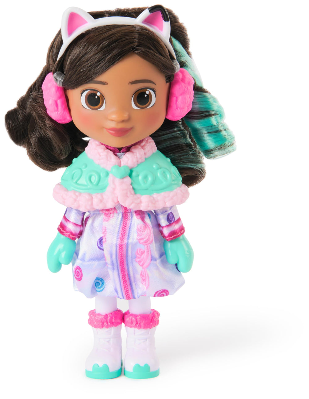 Removable earmuffs, coat, and scarf for Gabby Sweet Caprice spark seasonal pretend adventures