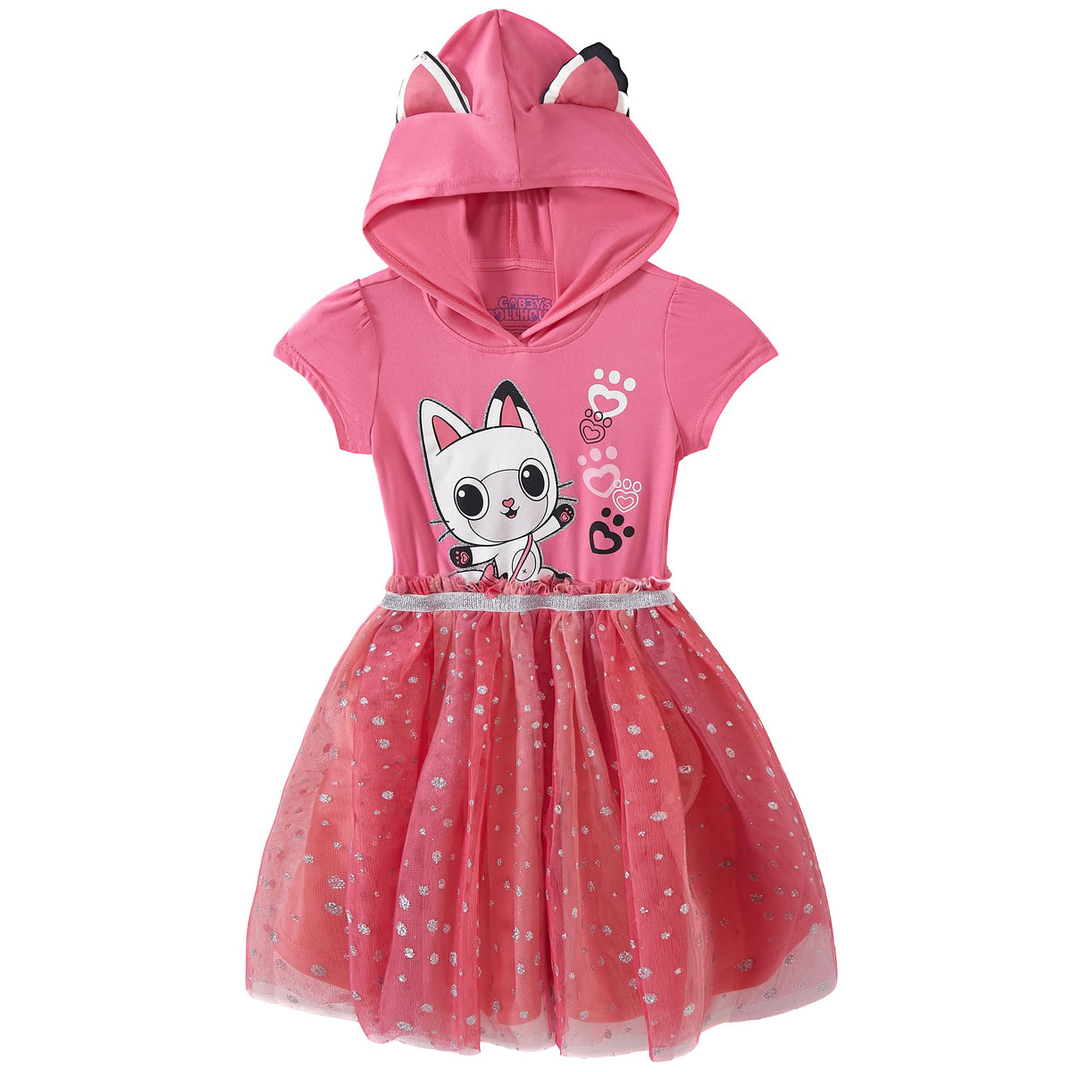 DREAMWORKS Gabby's Dollhouse Pandy Paws hooded dress for imaginative play.