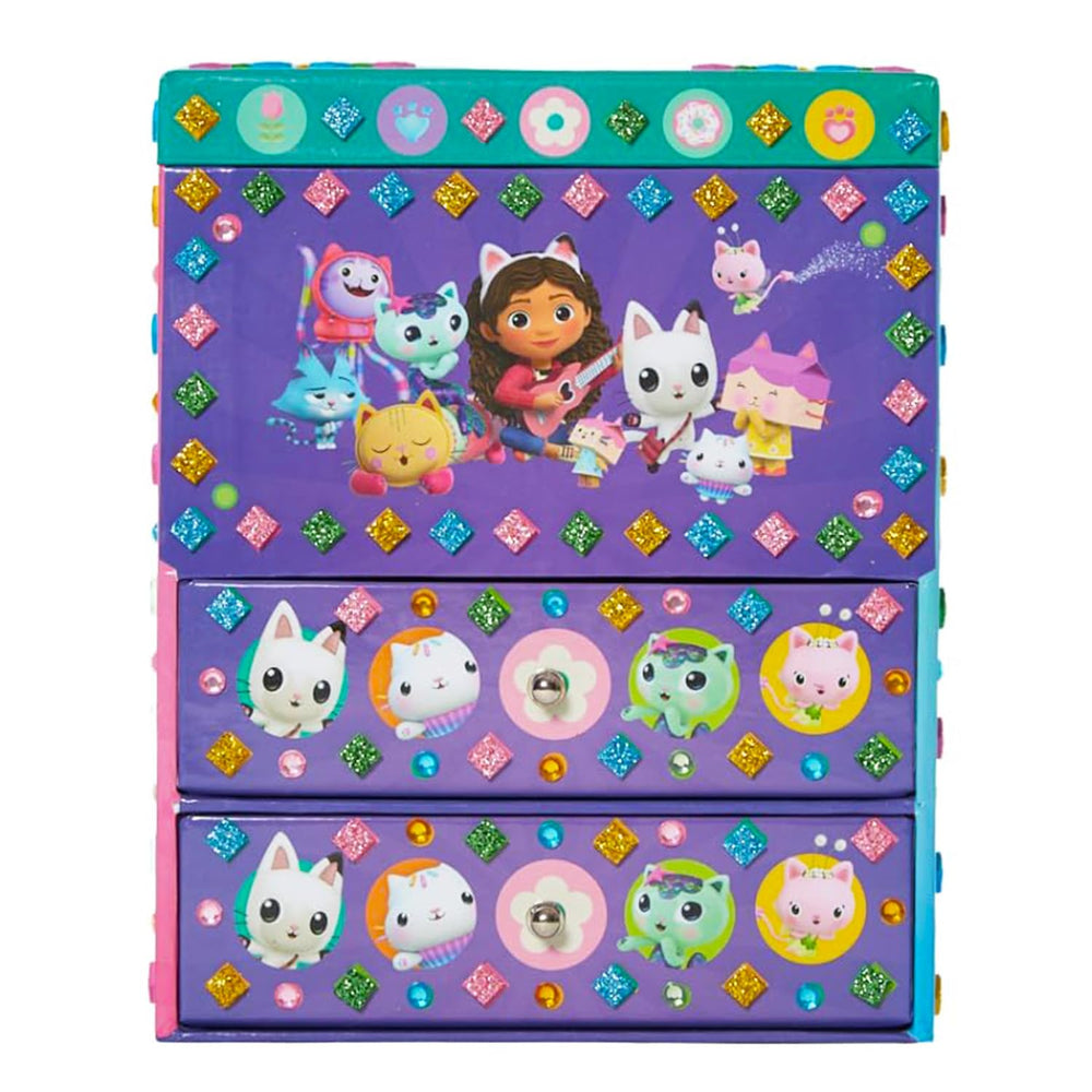 DreamWorks Gabby’s Dollhouse storage box with two drawers keeps supplies neatly sorted.