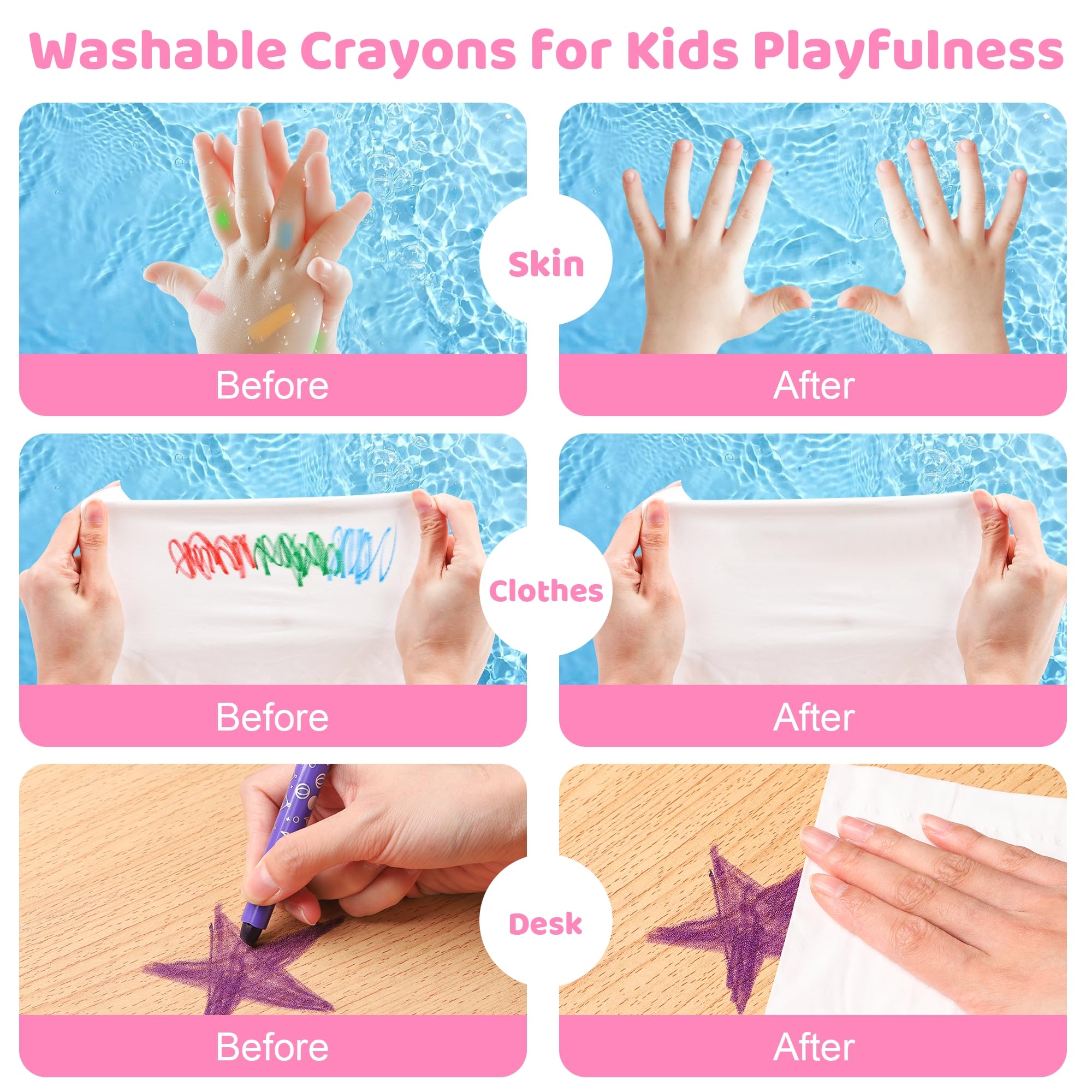 DreamyCandy durable crayons with sturdy case, minimizes breakage during play.