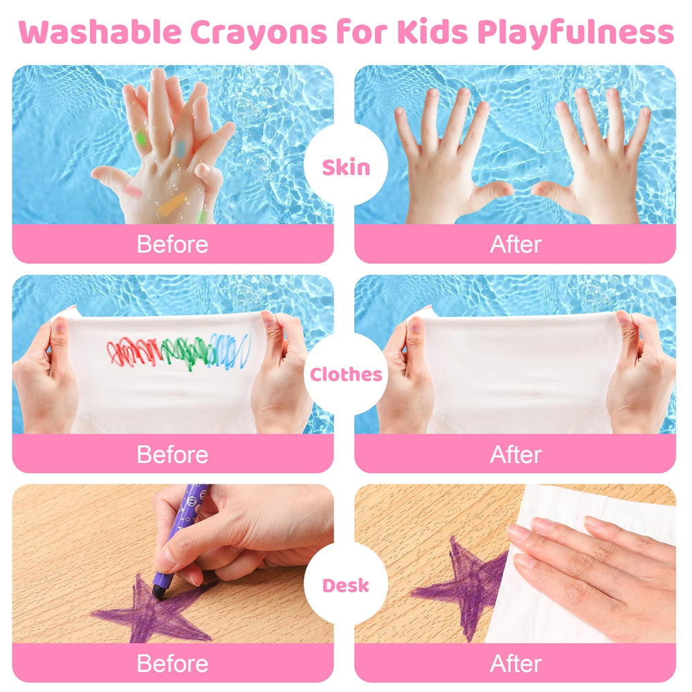 DreamyCandy durable crayons with sturdy case, minimizes breakage during play.