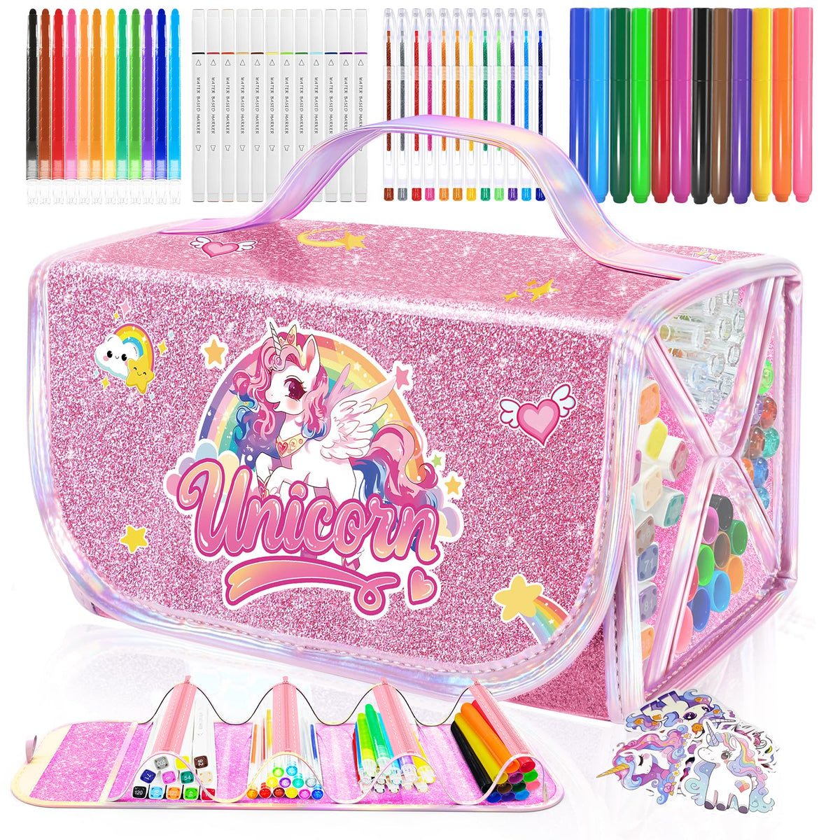 DreamyCandy unicorn pencil case keeps supplies organized on the go.