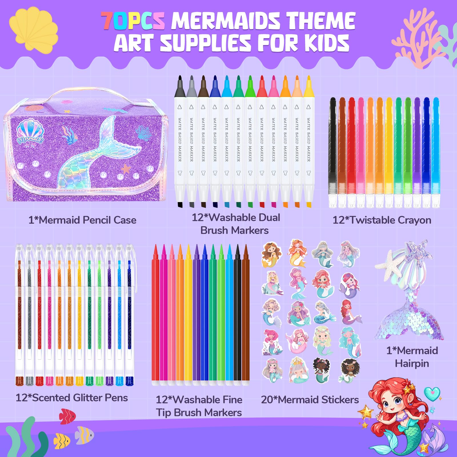 DreamyCandy Washable Dual Brush Markers offer bold color with easy cleanup