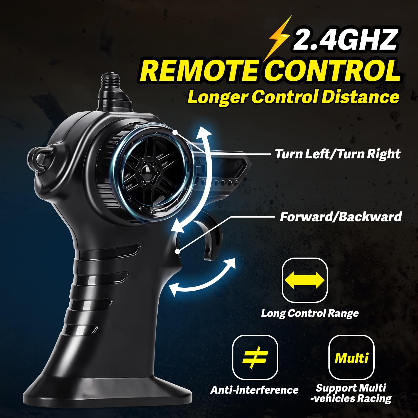 Drefirsa RC monster truck 2.4GHz remote control for stable handling