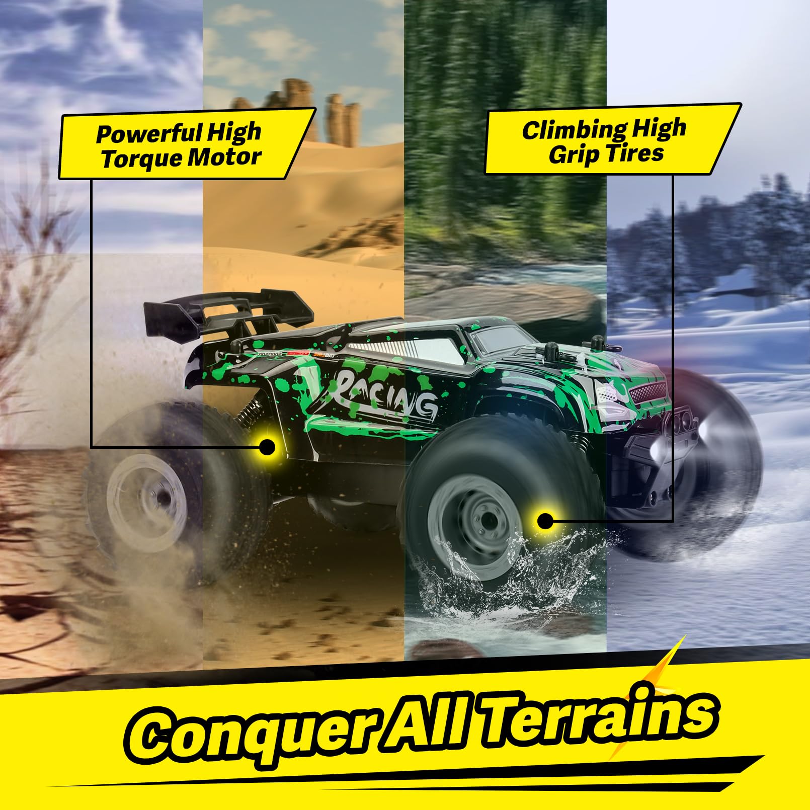 Drefirsa RC monster truck big tires for all-terrain grip