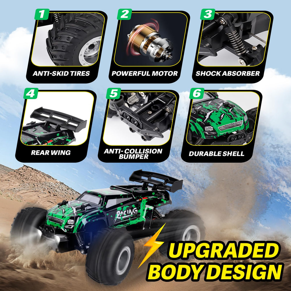 Drefirsa RC monster truck dual rechargeable batteries for longer play