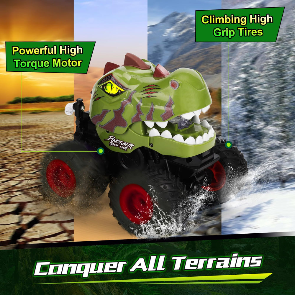 Drefirsa dinosaur RC uses a 2.4GHz controller to reduce interference.