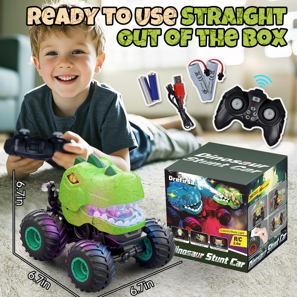 Drefirsa dinosaur RC offers 50-minute runtime with an extra battery.