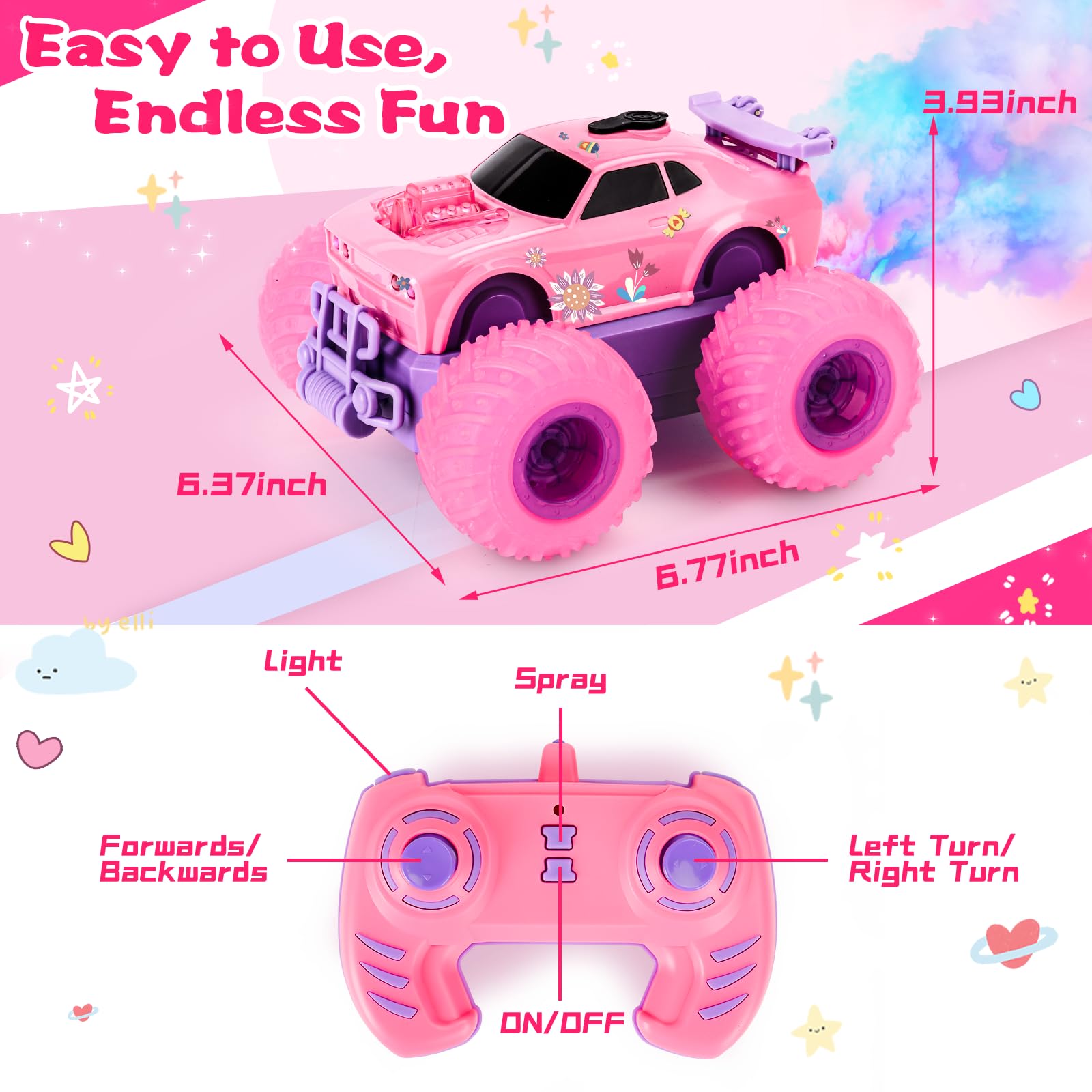 Drefirsa Princess RC Car two rechargeable batteries for longer sessions