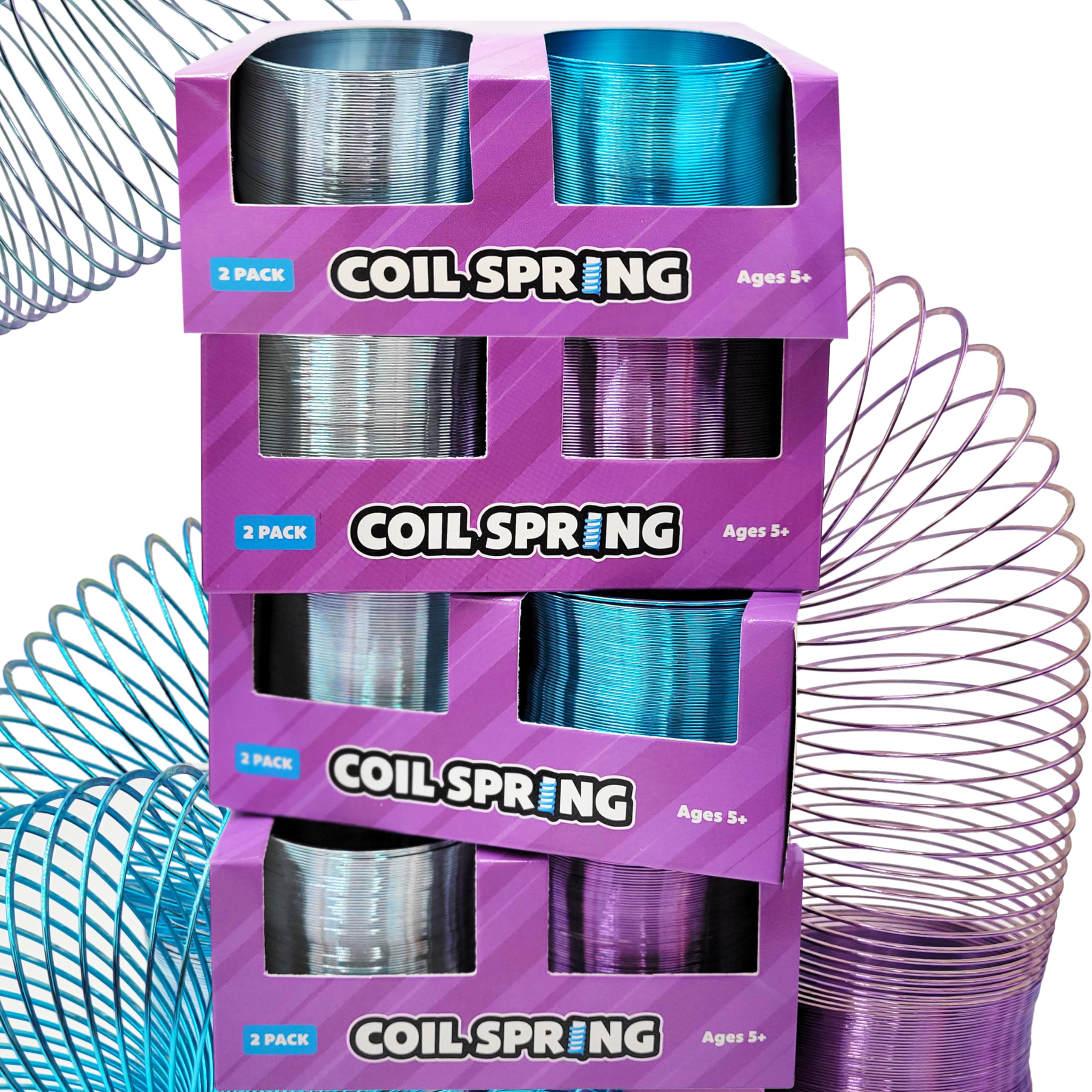 The Dreidel Company silver 60mm coil spring, adds shimmer to goody bags and crafts