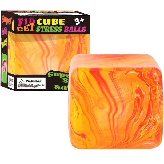 Drephere ice cube stress ball orange front view for tactile relief and focus.