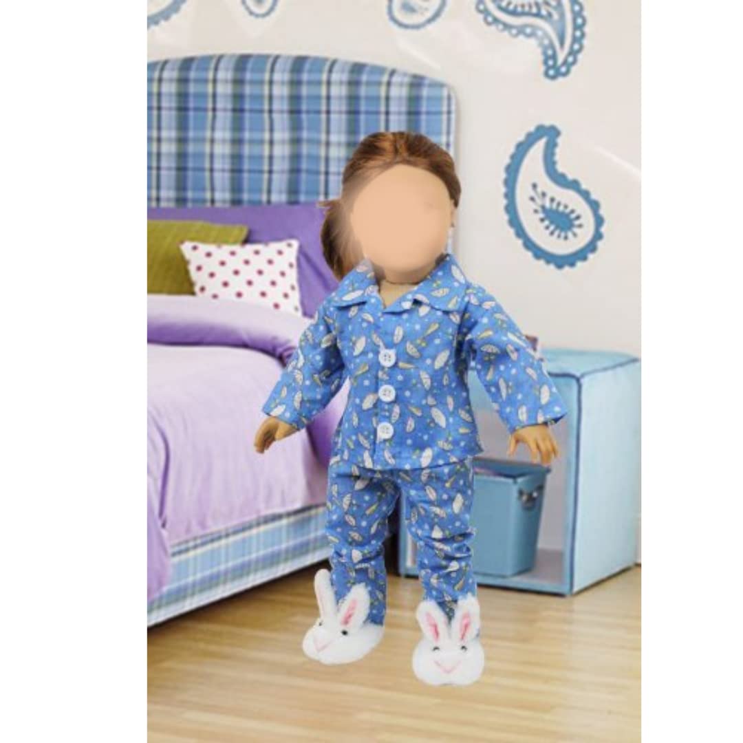 Dress Along Dolly April Showers pajama bottom, comfy sleep set for 18-inch dolls.