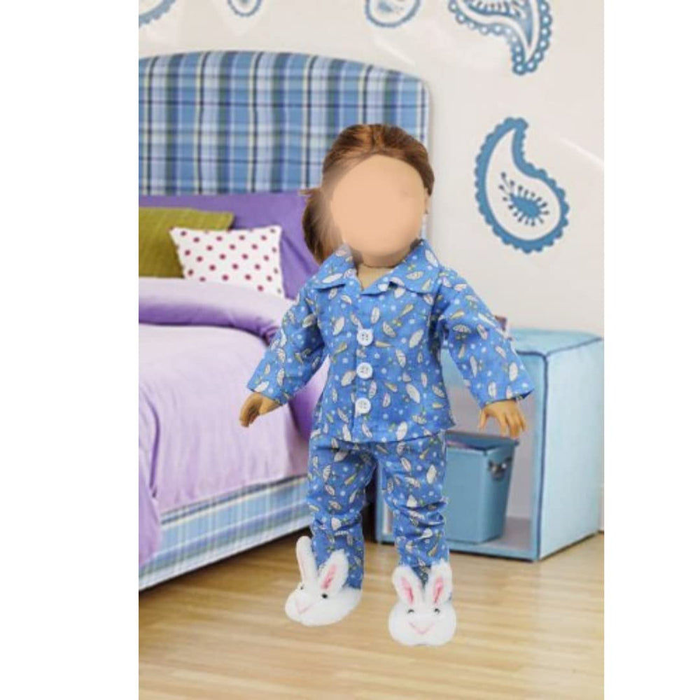 Dress Along Dolly April Showers pajama bottom, comfy sleep set for 18-inch dolls.