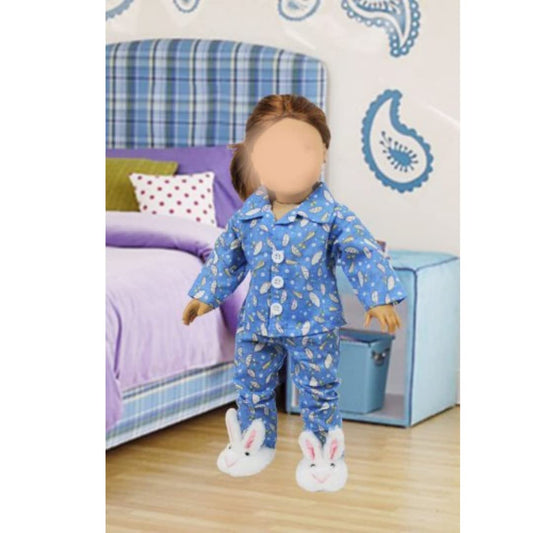 Dress Along Dolly April Showers pajama bottom, comfy sleep set for 18-inch dolls.