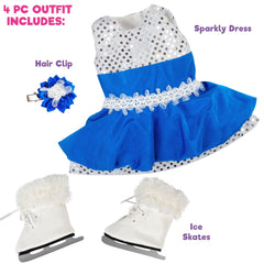 Dress Along Dolly blue sparkly dress highlights shimmer for photo-ready play