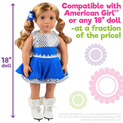 Dress Along Dolly doll ice skates add authentic pretend skating fun