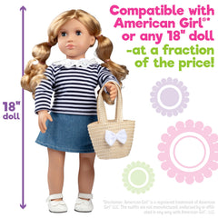 Dress Along Dolly doll shoes set, complete the outfit with secure fit.