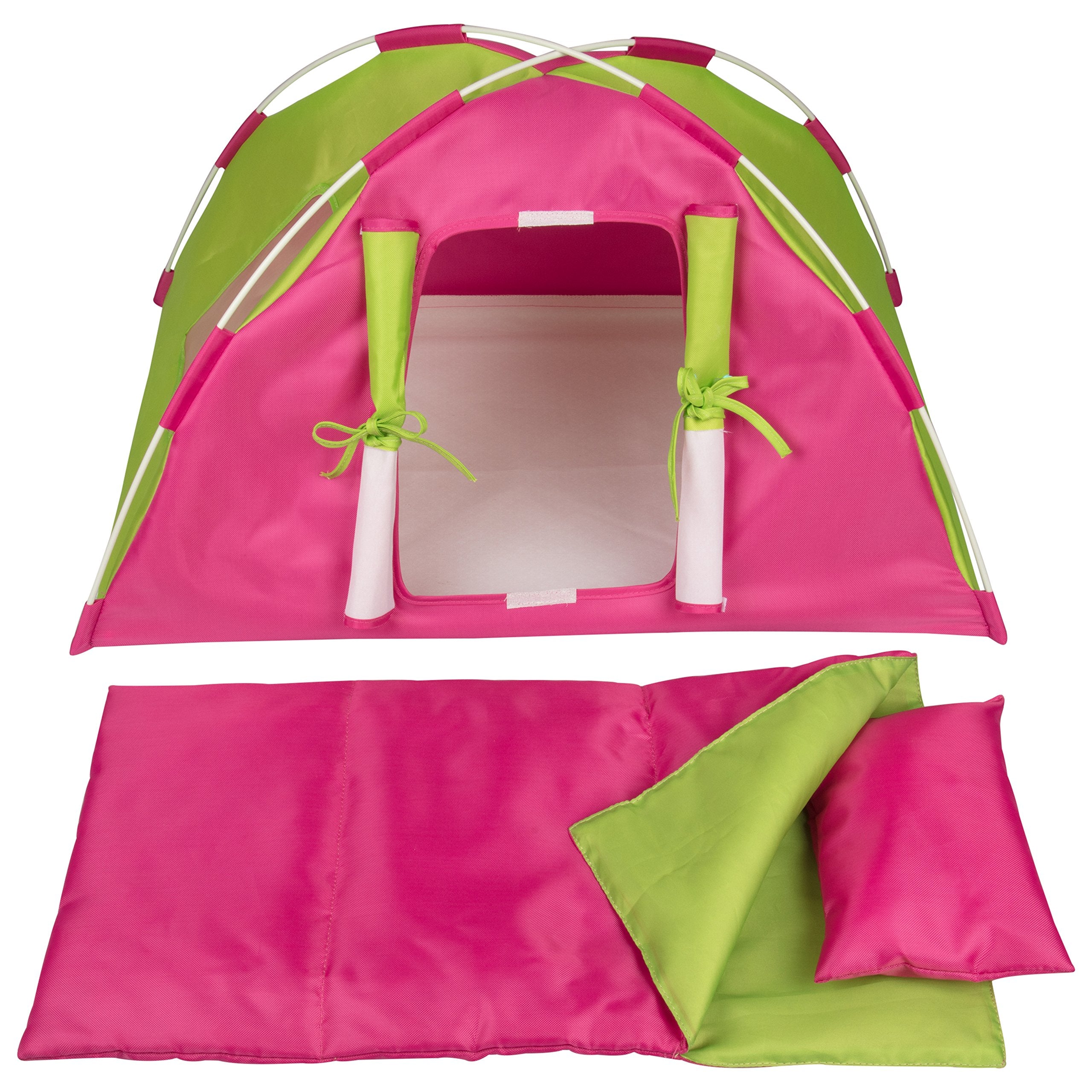 Dress Along Dolly sleeping bag with removable pillow included.
