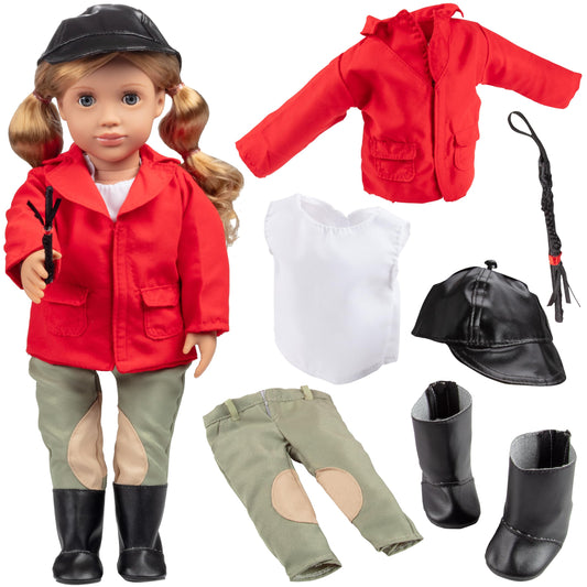 Dress Along Dolly equestrian hat for 18-inch dolls offers secure fit and realistic detail.