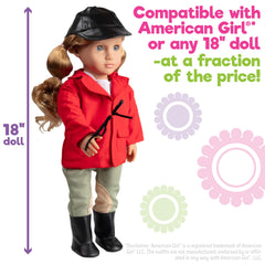 Dress Along Dolly equestrian jacket adds layered look for adventurous doll riders.