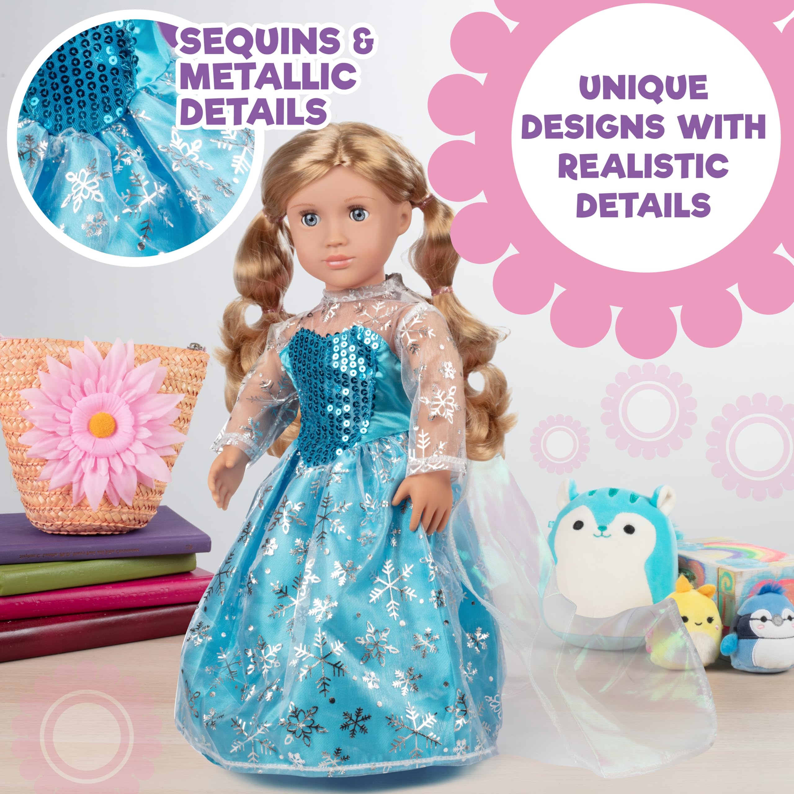 Dress Along Dolly gift set presentation, ideal gift for birthdays and holidays.