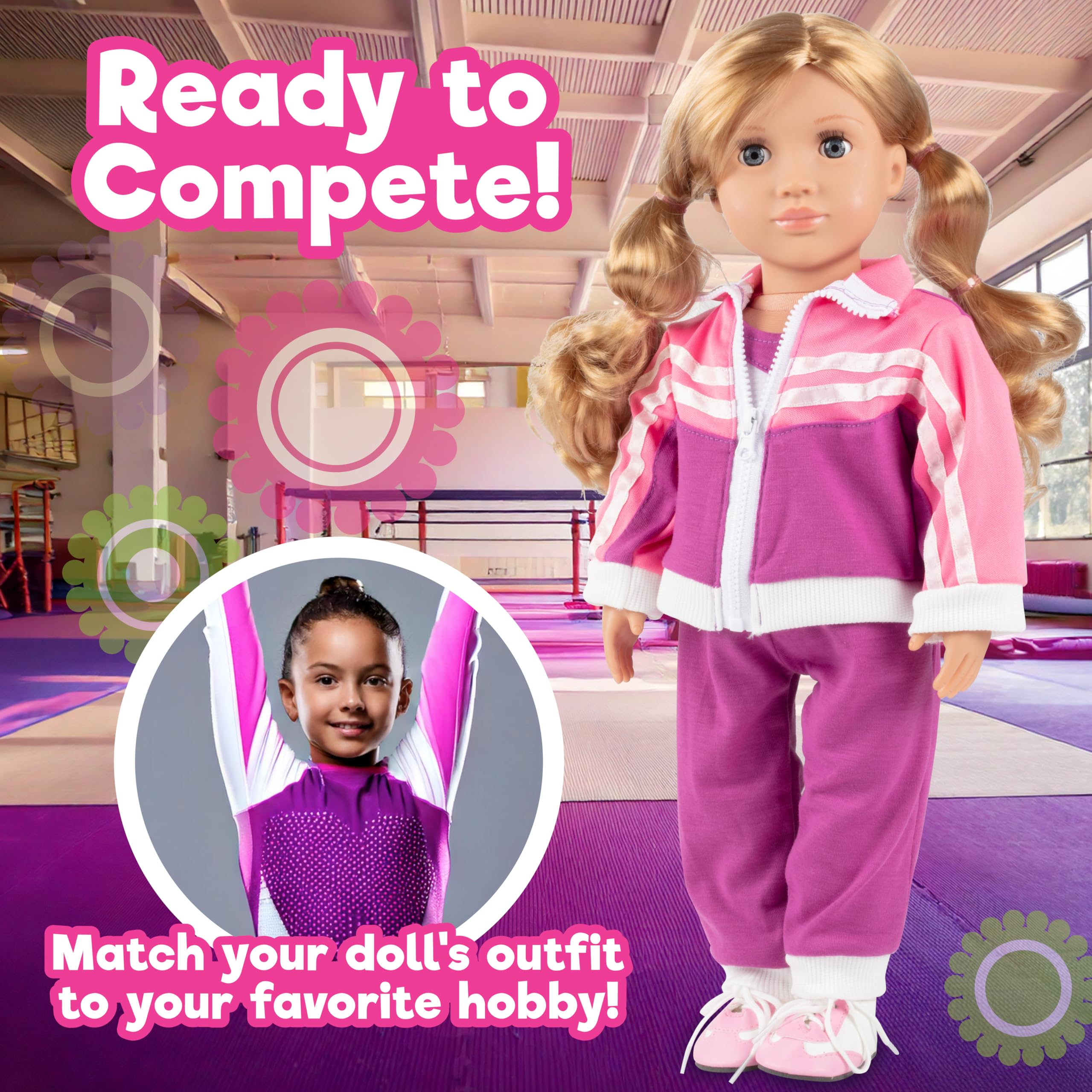 Dress Along Dolly hero shot shows the sports outfit in vibrant detail