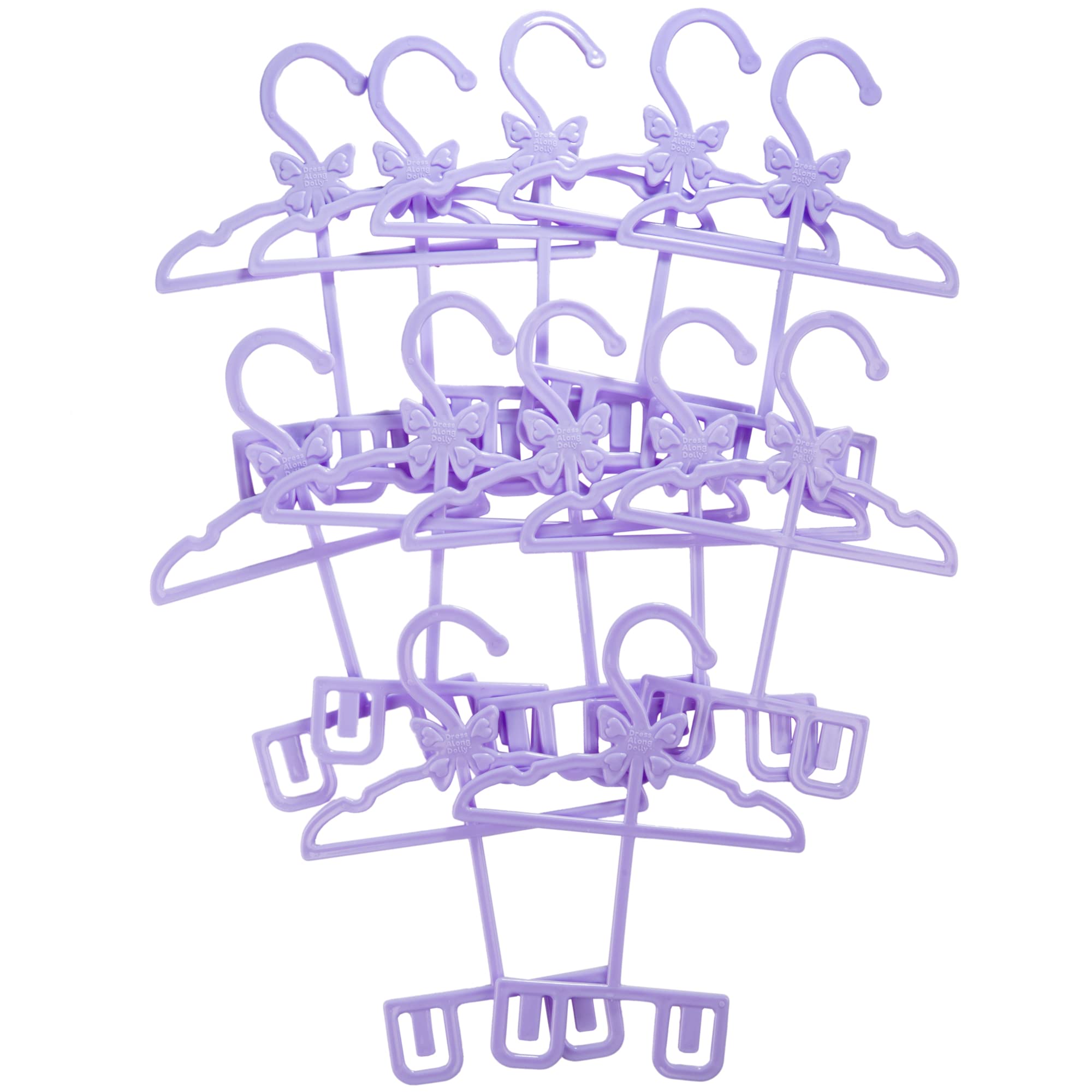 Dress Along Dolly hangers for pants and shirts keep outfits coordinated.