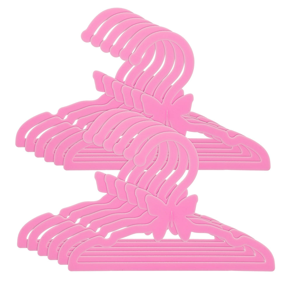 Dress Along Dolly pink butterfly hangers set of 12 for 18-inch dolls.