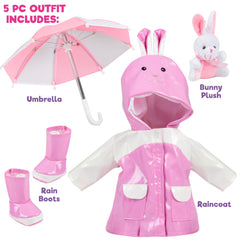 Dress Along Dolly pink umbrella with doll for stylish weather play.