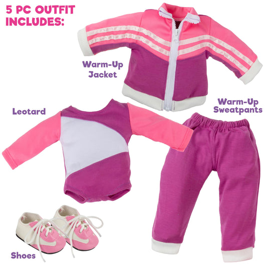 Dress Along Dolly warm-up pants for comfortable, unrestricted doll workouts and movement