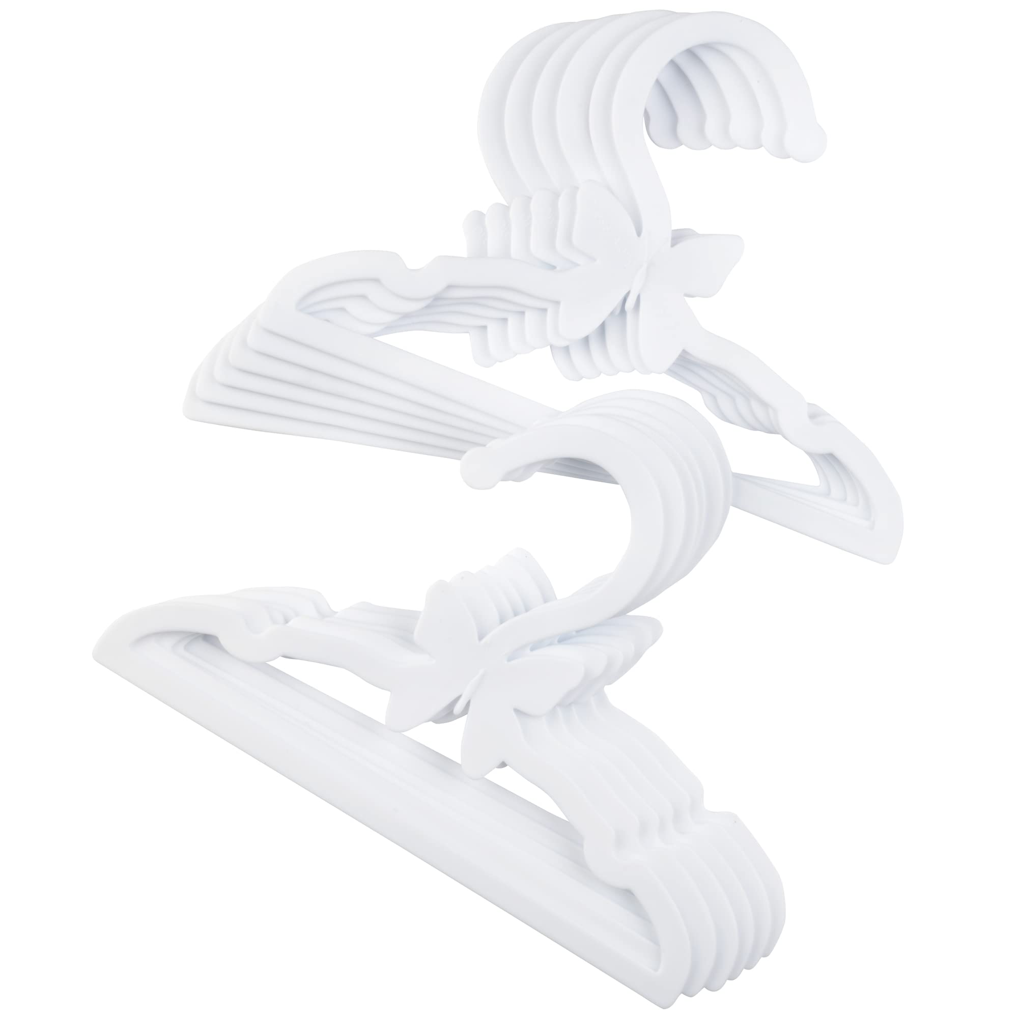 Dress Along Dolly white butterfly hanger for 18-inch dolls, keeps outfits organized