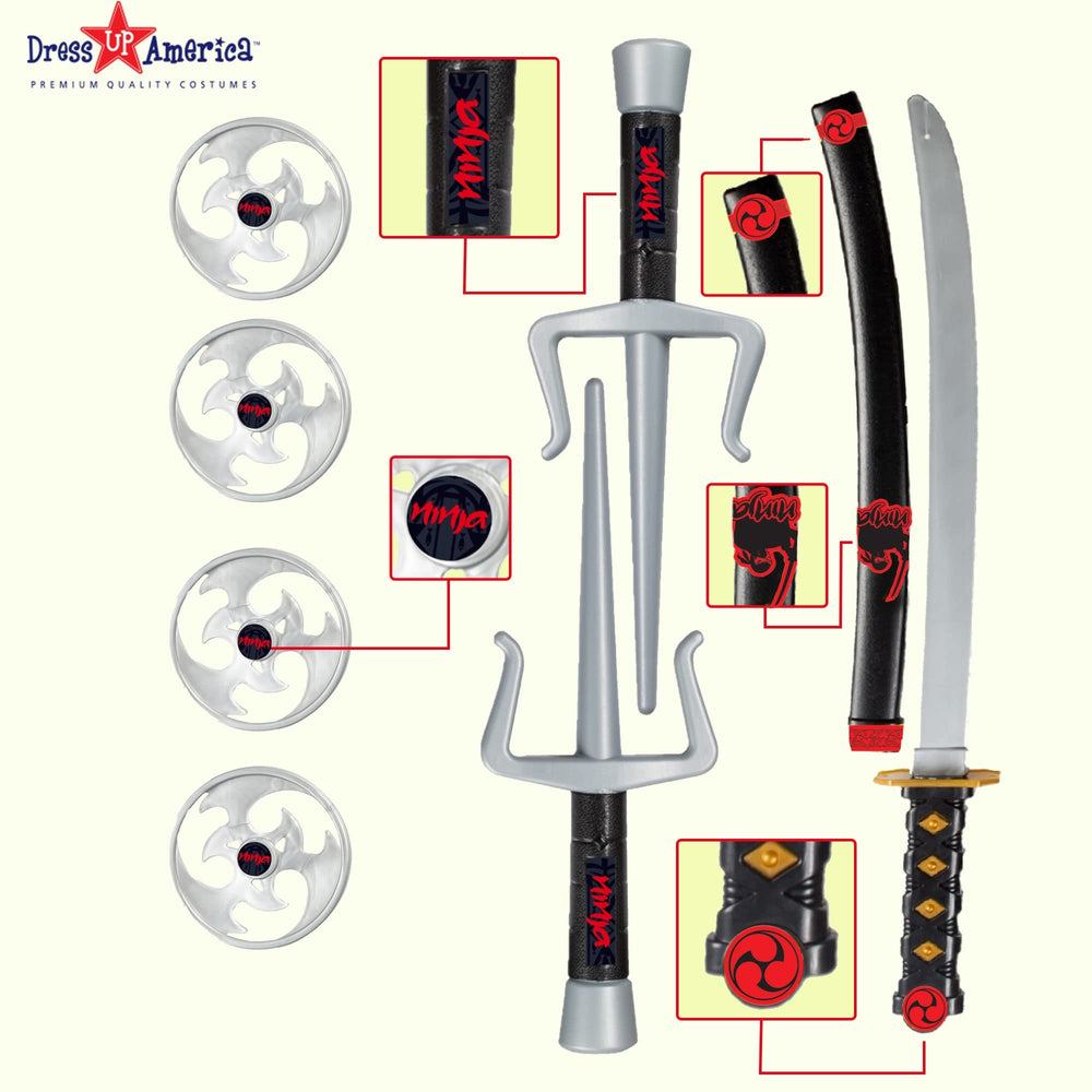 Dress Up America ninja discs enhance throwing and chase games.