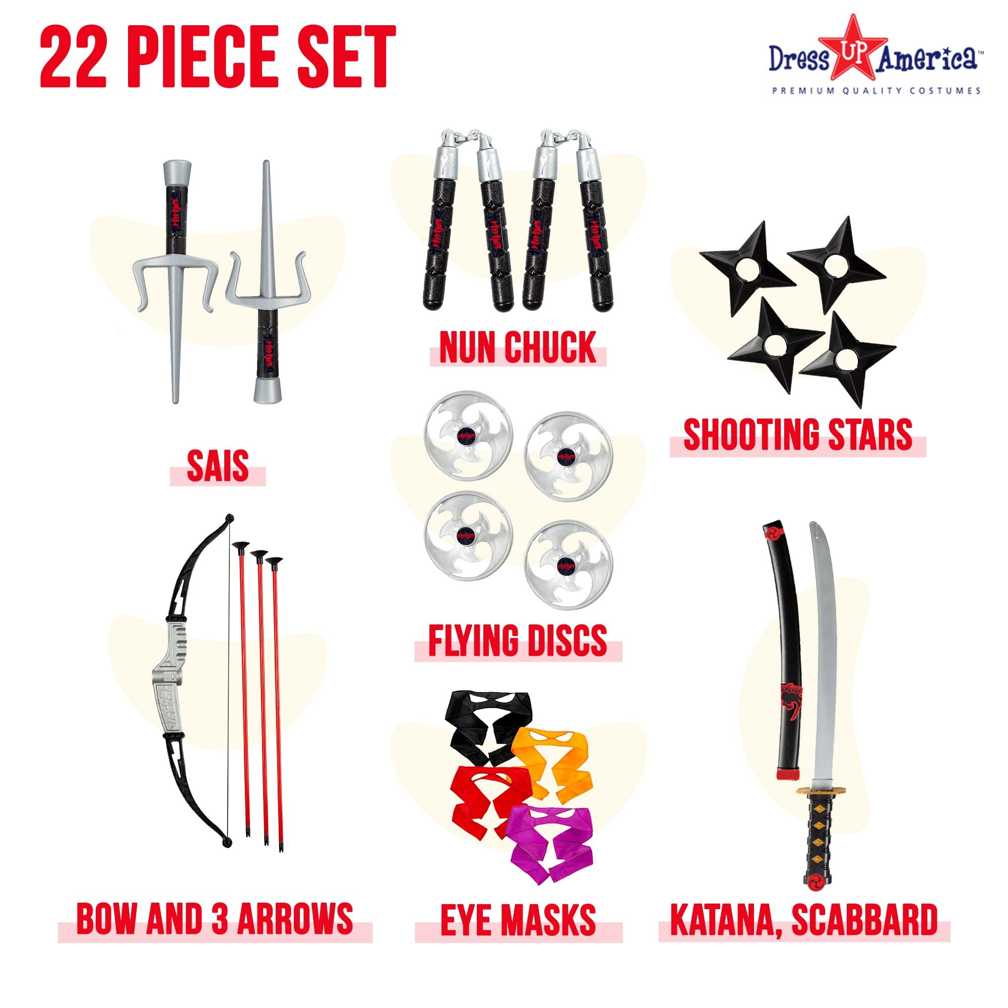 Dress Up America ninja scabbard adds realistic storage for pretend sword play.