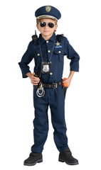 Dress Up America police costume shirt with patches for an authentic officer look