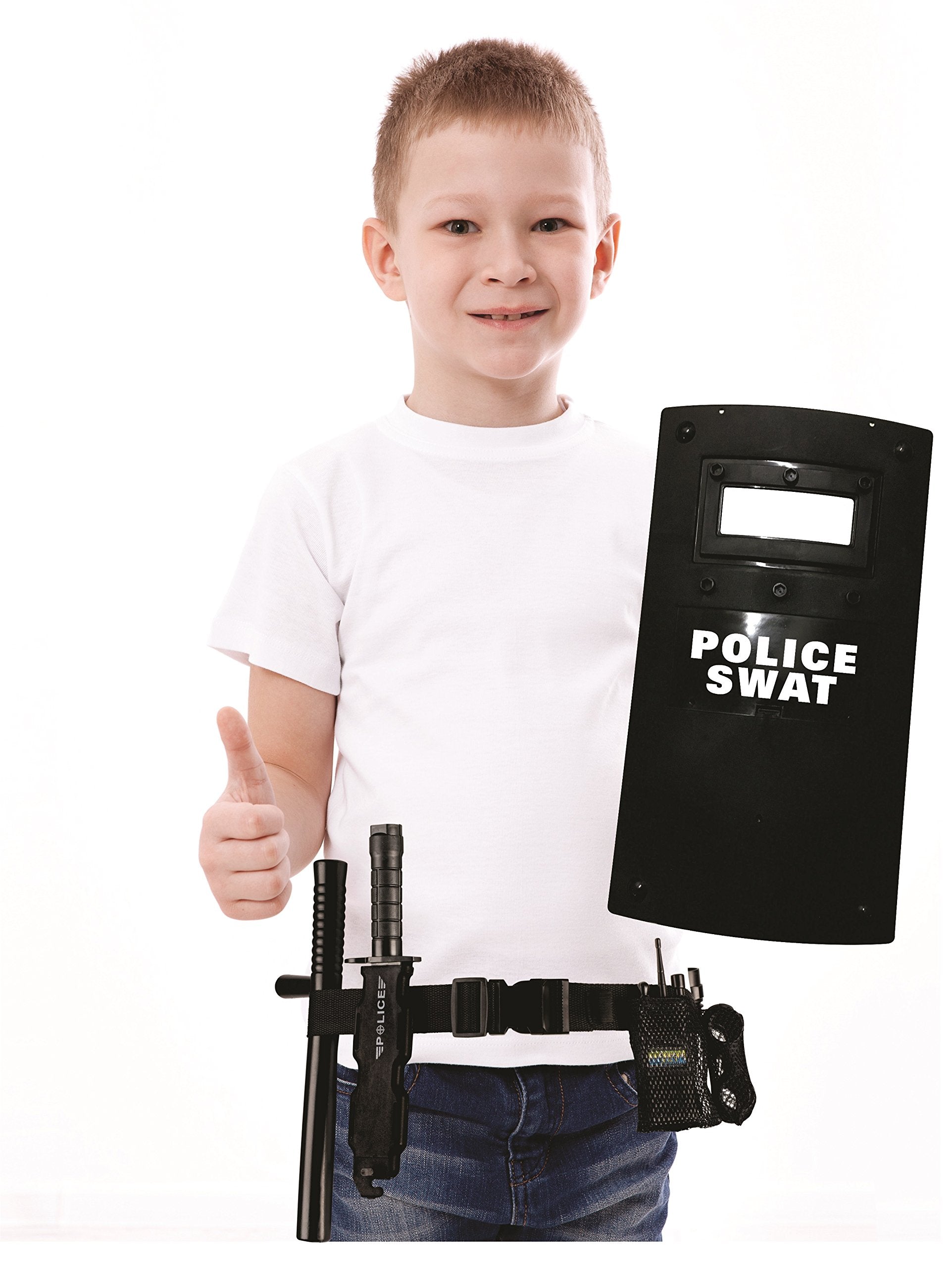 Dress Up America working flashlight adds authentic lighting for nighttime role play.