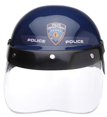 Dress Up America police helmet with adjustable chin strap for comfort.