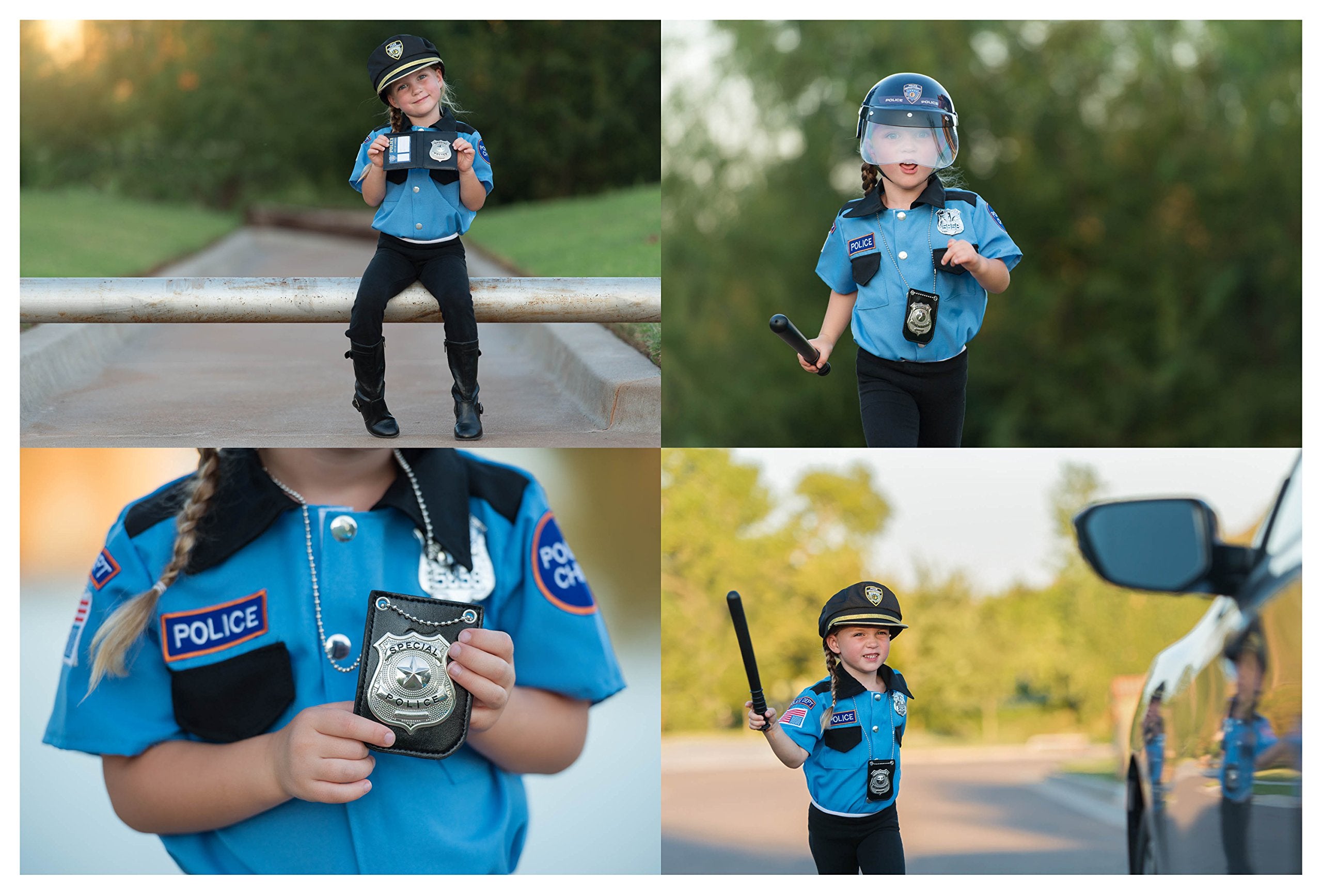 Dress Up America durable helmet material resists wear during play.