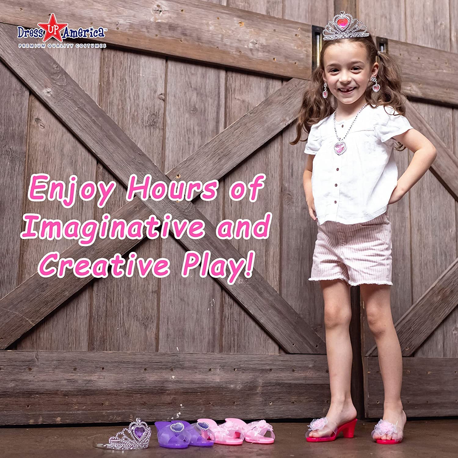 Dress Up America princess storage box keeps accessories organized after pretend play