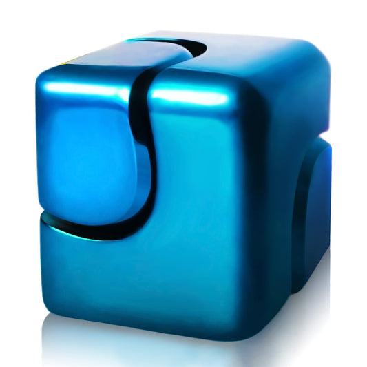 Dr.Kbder fidget spinner cube close-up shows durable kirsite and smooth, quiet spin.