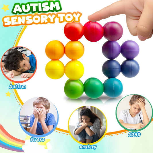Dr.Kbder rainbow ball rotation close-up demonstrates tactile exploration.